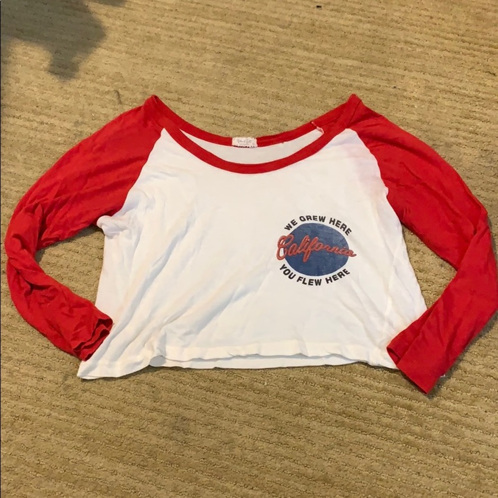 cropped long sleeve brandy tee